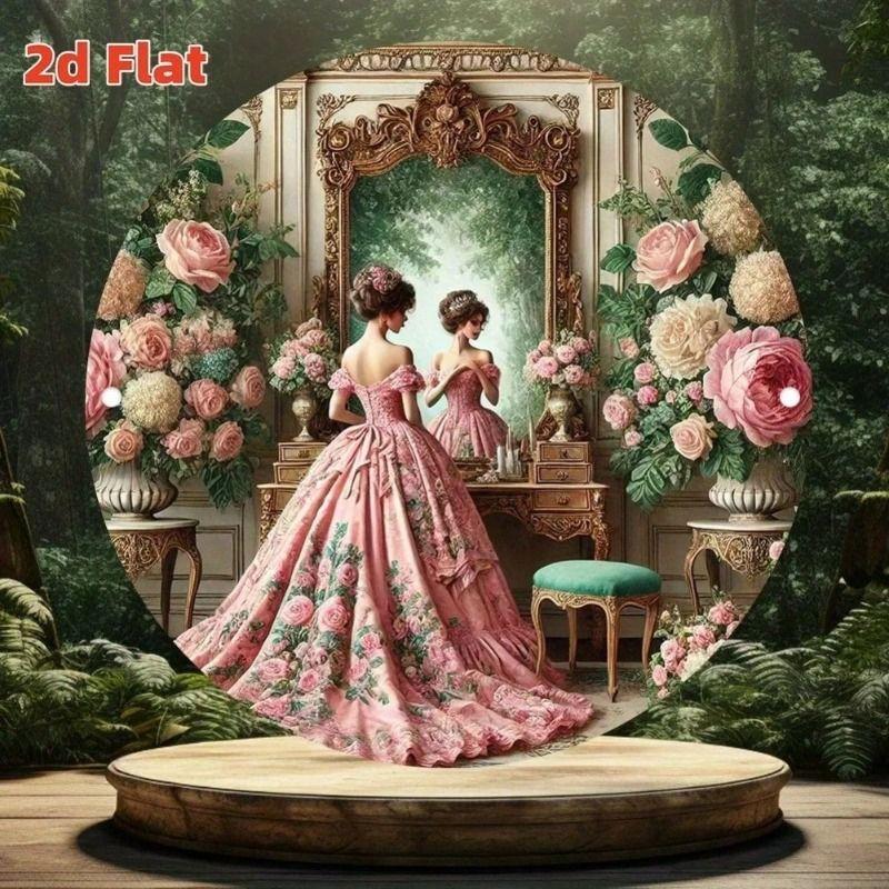 Round Metal Tin Sign Wall Art Home Living Room Office Cafe Decor 20x20cm