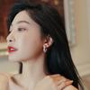 C-Shaped Earrings Set With Diamond Opal Earrings For Women