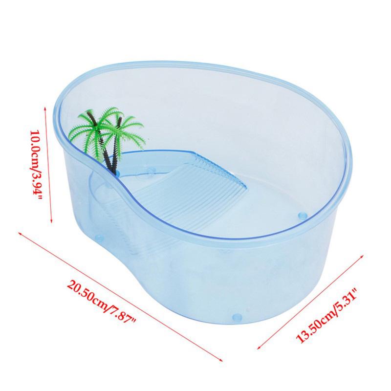 Zuchtbox mit Plattform Habitat See-Schmuckschildkröte Reptilien-Aquarium mit Simulierten Pflanzen