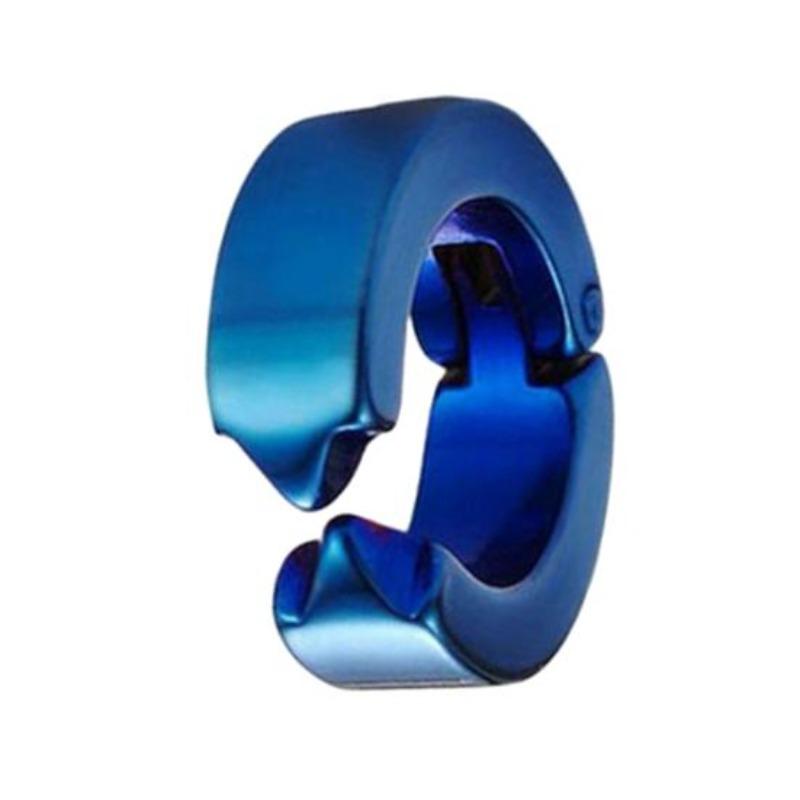 1Pc Fashion Men's Titanium Steel Clip No Piercing Hoop Earring Cross Jewelry