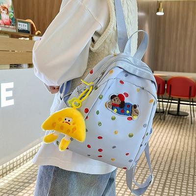 Wave Point Large Capacity College Backpack Ins New Dachshund Trumpet Cute Backpack High School Students Backpack