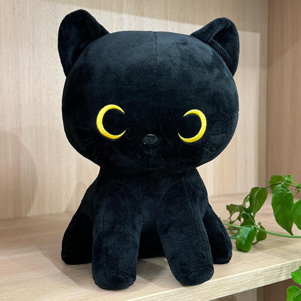 Black Cat Plush Soft Toy With Comfortable Filling For Birthday Gift And Collectors