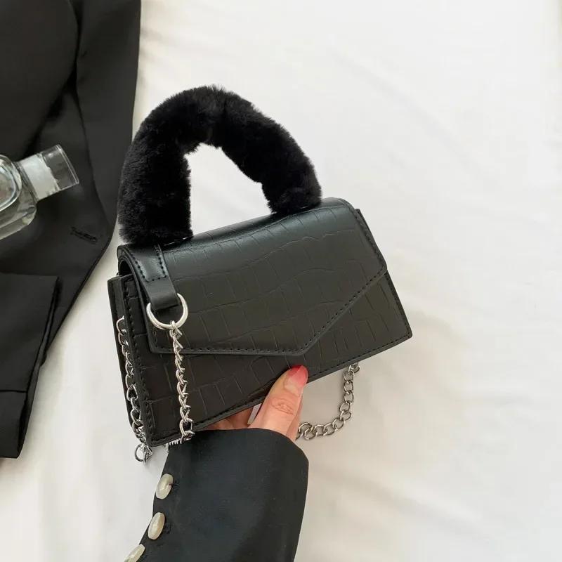 

Высококачественная маленькая квадратная сумка для женщин коричневого цвета с каменным узором, сумка через плечо, новинка на осень и зиму