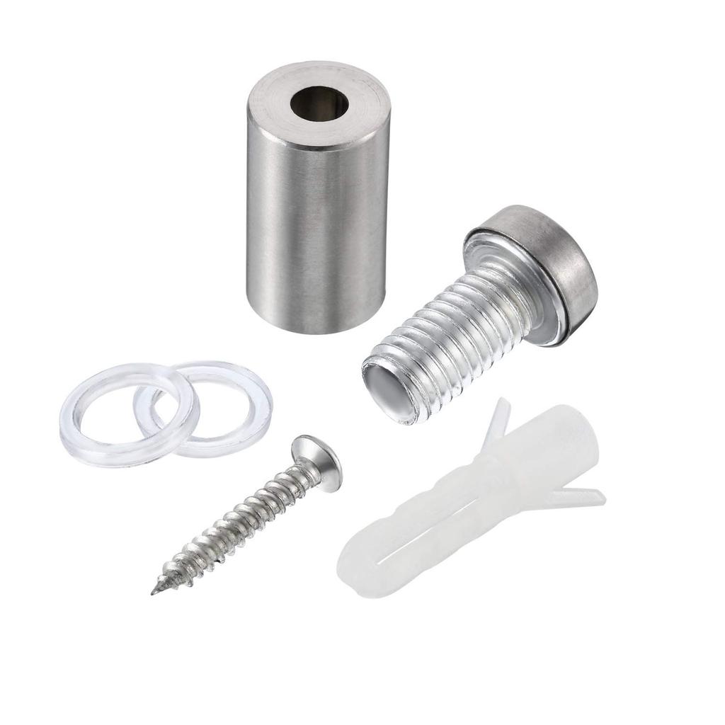 20pcs Advertising Nails 12x20/25/25mm Stainless Steel Screws for Wall Mount Glass/Acrylic Sign Standoff Fixing Screws Hardware