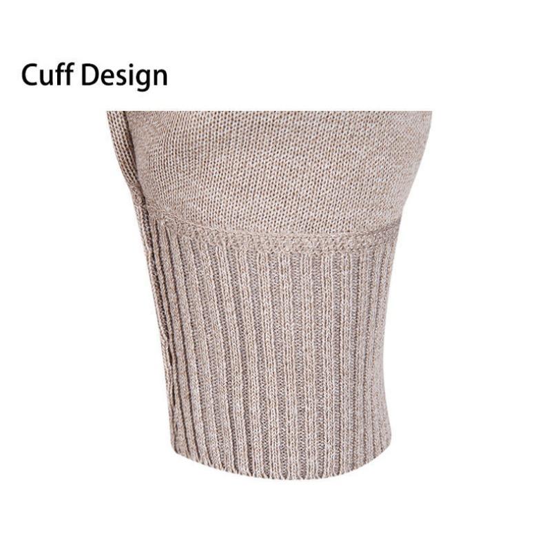 Men Slim Fit Fleece Knit Long Sleeve Cardigan Solid Color Casual
