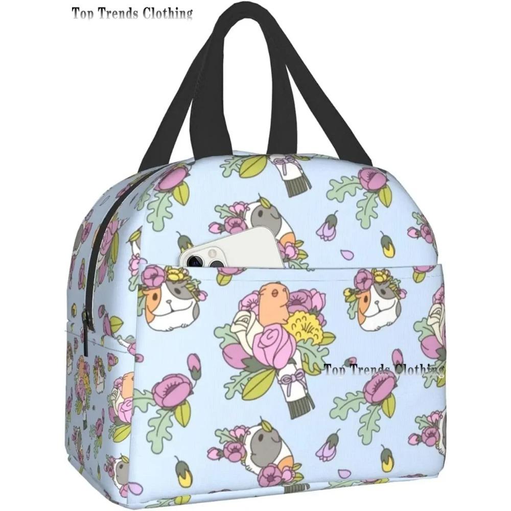 Морская свинка с ланч-боксом для попкорна изолированная водонепроницаемая сумка для ланча многоразовая сумка для ланча с передним карманом для пикника на пляже 22x20x13CM бежевый 1457₽