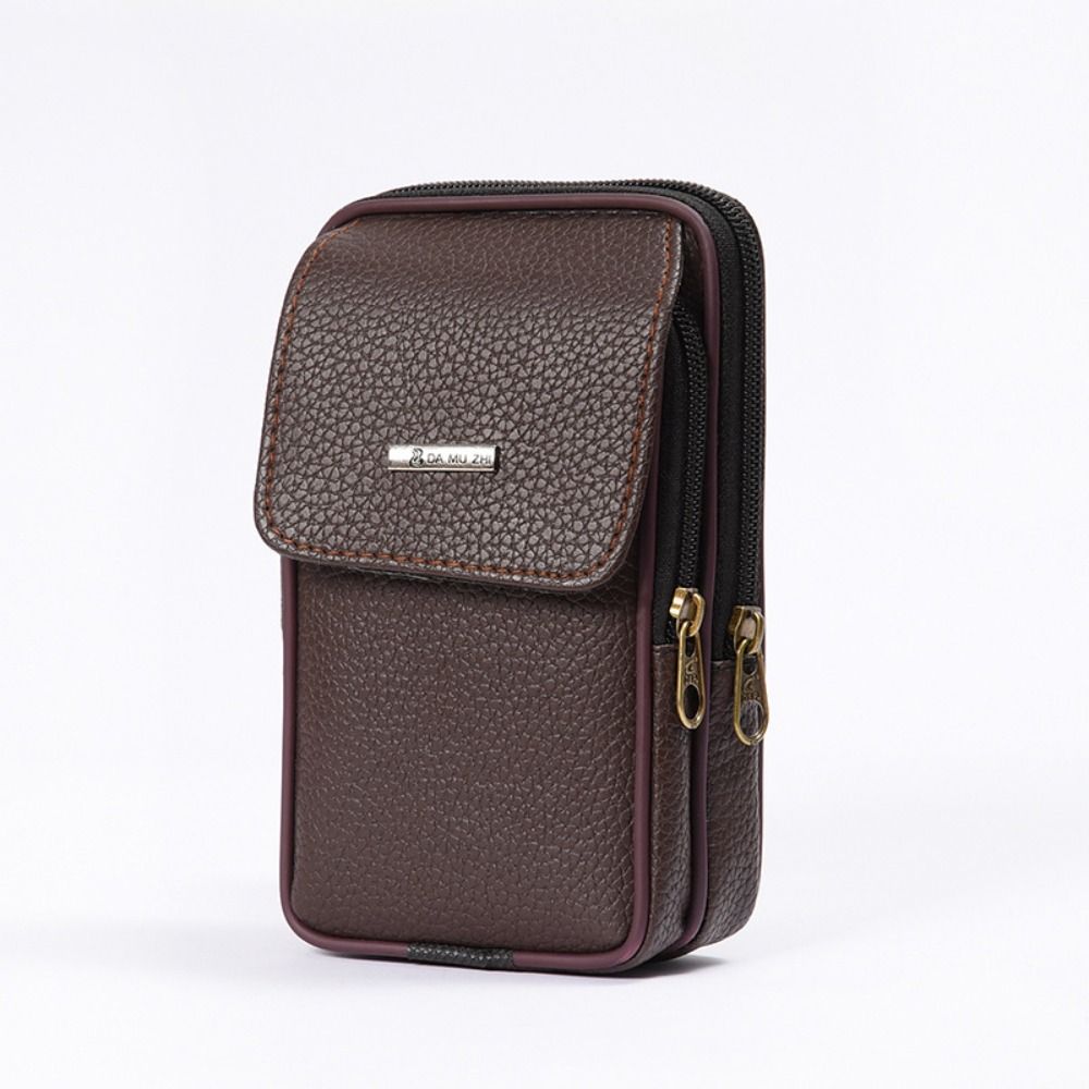 Casual PU Leather Men Waist Bag Travel Waterproof Bum Belt Pack Sport Comfortable Phone Pouch