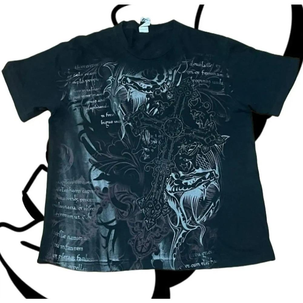 Summer Fashionable Trend Skull Graphic Men's Vintage Streetwear Round Neck T-shirt Outdoor Casual Plus Size Tees Top Women Clothing