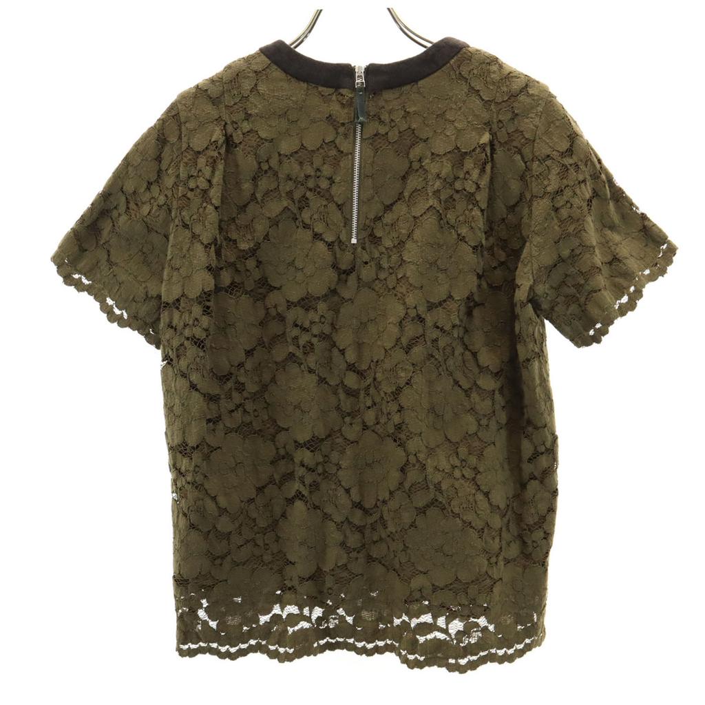 UNITED TOKYO made in Japan Lace Pattern Short sleeve blouse 1 olive Women Used