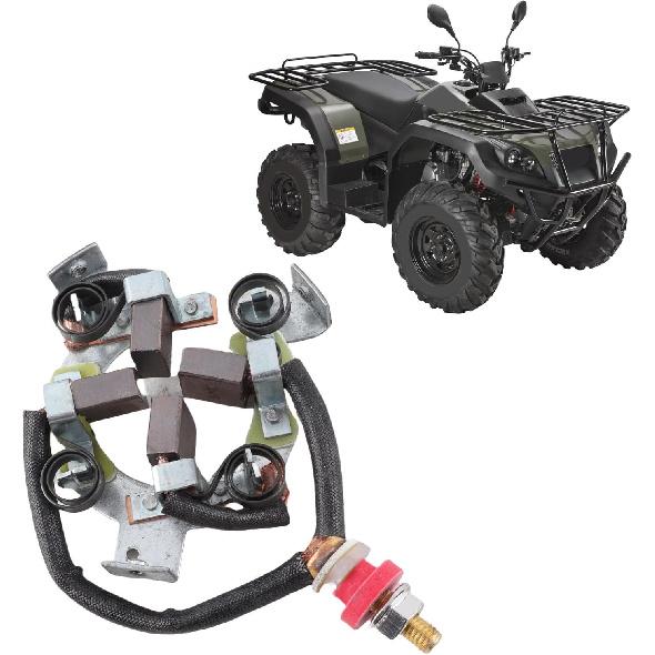 High performance motor carbon brush kit 45mm center hole for 8000 20000lb 4X4 ATV winch, starting brush kit with wiring harness, plug and heating