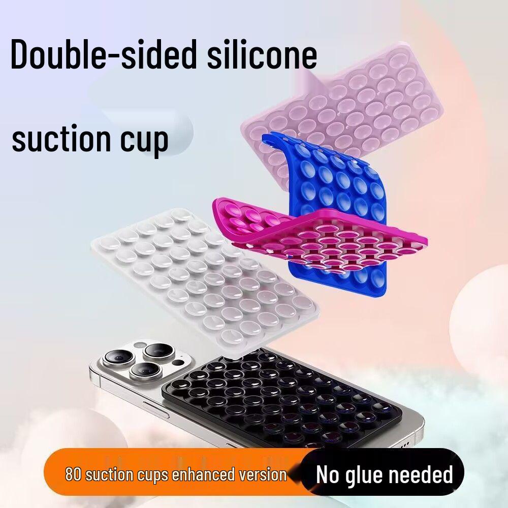 80pcs Silicone Suction Cup for Mobile Phone & Mirror - Strong, Anti-Slip, Wall Mount for Selfies & Fitness