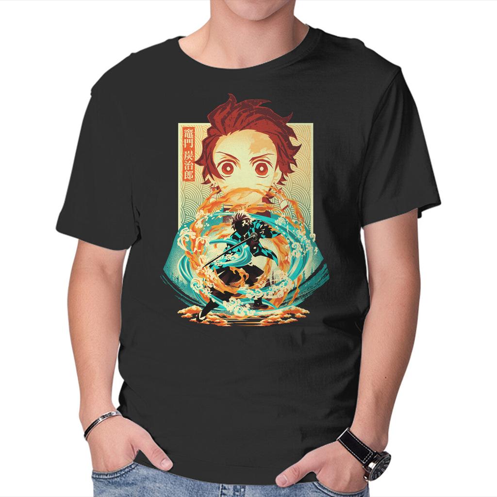 Unisex Crew Neck T-Shirt Water And Flame Within Graphic Short Sleeve Casual Tee