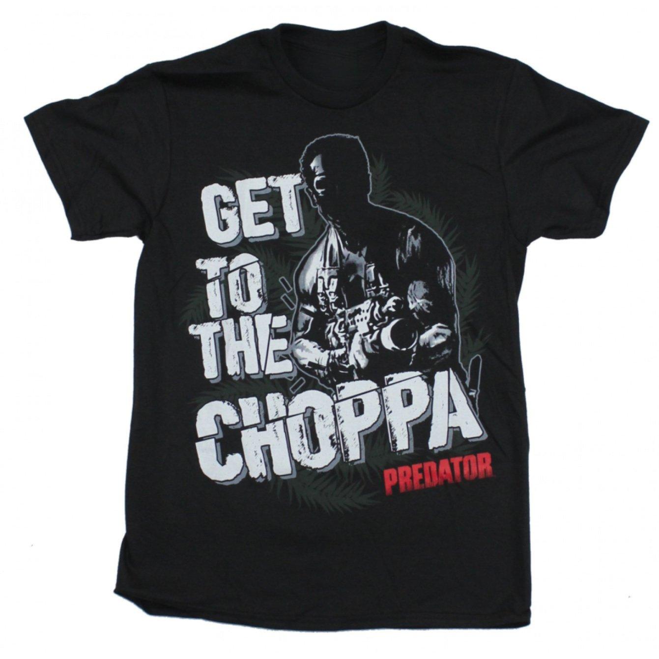 Hunter Unisexs Pattern Tshirt Arnold Schwarzenegger Get To The Choppa Retro Action Movie Round Neck Short Sleeve Tshirt M