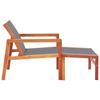 VidaXL Chaise de jardin et repose-pied Gris Eucalyptus et textilène