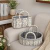 Open Top Quilted Storage Basket Dual Handles Laundry Basket With Handles  Desktop Organization