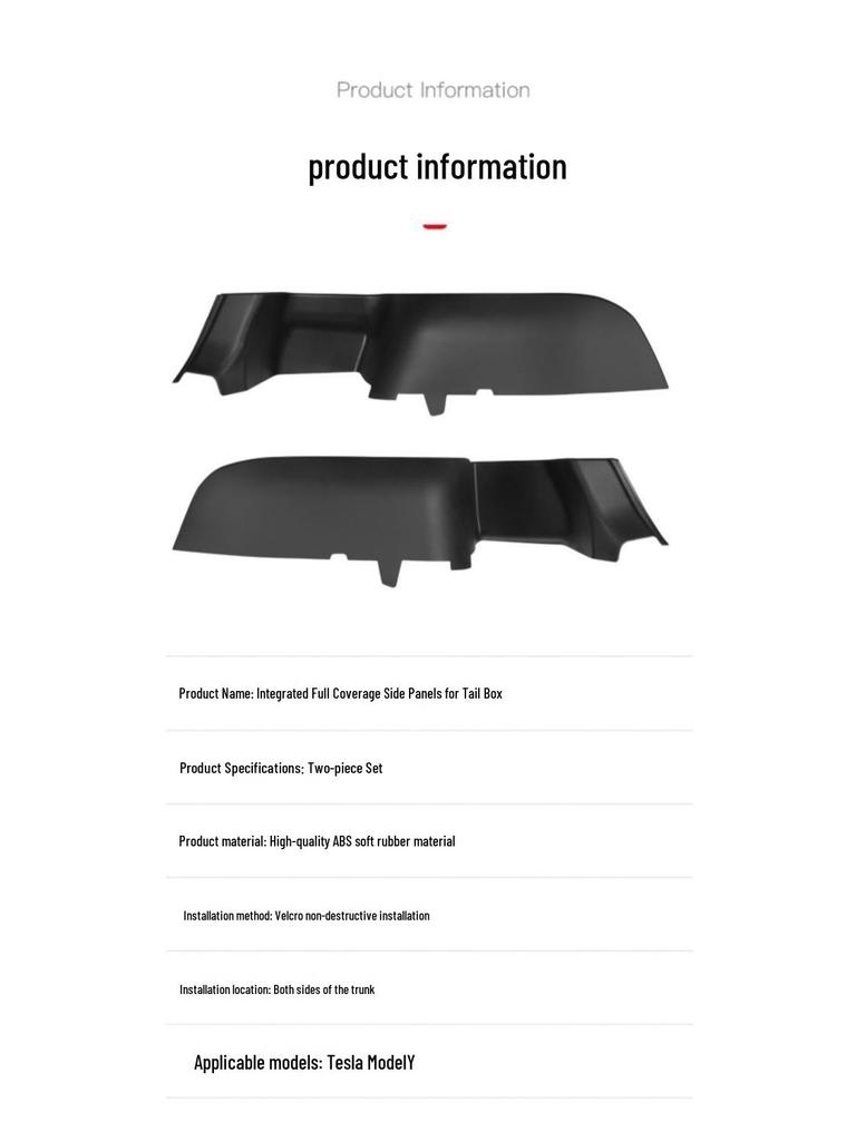 Tesla Model Y Suede Trunk Side Panels - Large Interior Modification Accessories