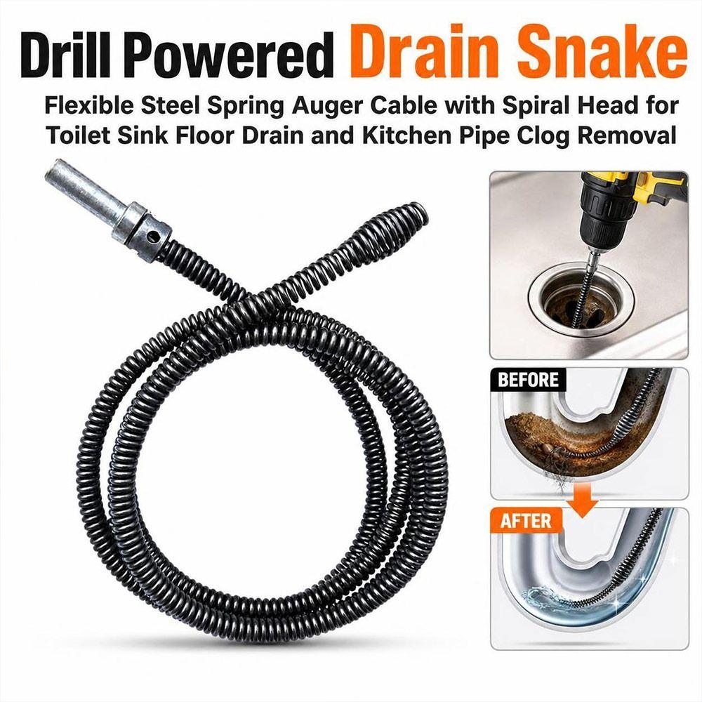 Flexible Spring Plumbing Snake Steel Pipe Cleaning Cable New Drain Snake  Sink Maintenance