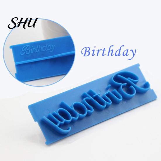 DIY 6Pcs/Set Fondant Mould Soft Non-stick Plastic Happy Best Wishes Birthday Cake Decoration Mold for Home Embosser
