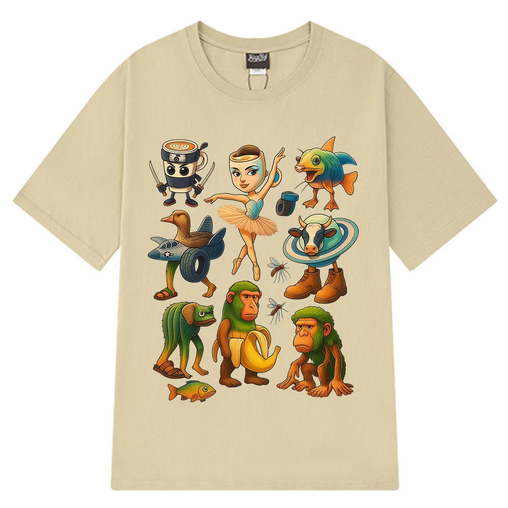 Italian Brainrot Funny Meme Graphic T-shirt Tralalero Tralala Tung Tung Tung Sahur Ballerina Capuchina Brr Brr Patapim T Shirts