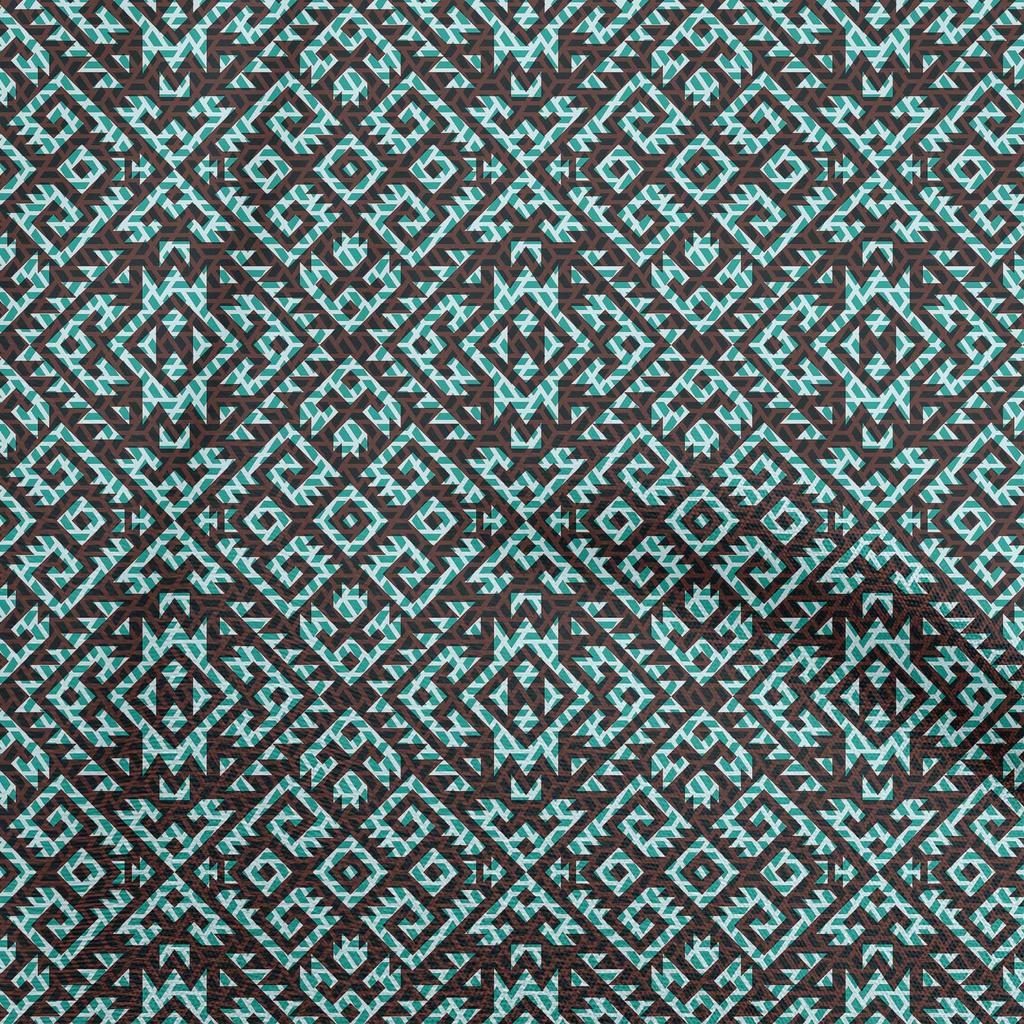 oneOone Cotton Flex Dark Green Fabric African Aztech Sewing Fabric By The Yard Printed Diy Clothing Sewing Supplies 40 Inch