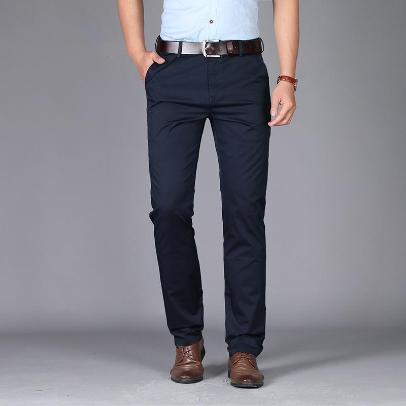Summer Thin Men's Pants Fashion Business Casual Green Black Trousers