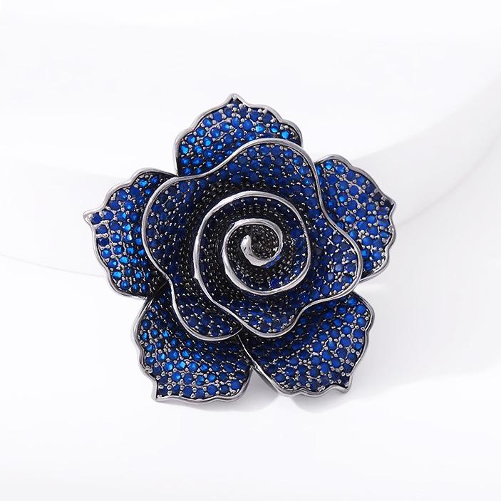 

Брошь-роза с уникальным и изысканным чувством дизайна, роскошная брошь в стиле нежного аромата синий