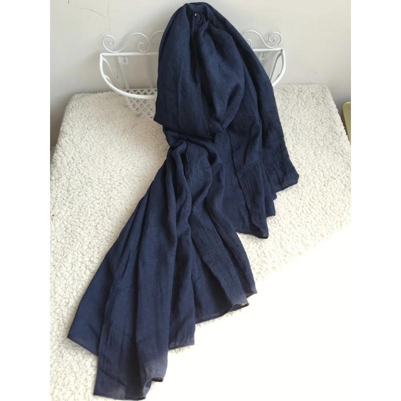 Autumn and Winter Cotton Blend Solid Scarfs For Ladies 75*190 Hijab Scarf for daily use
