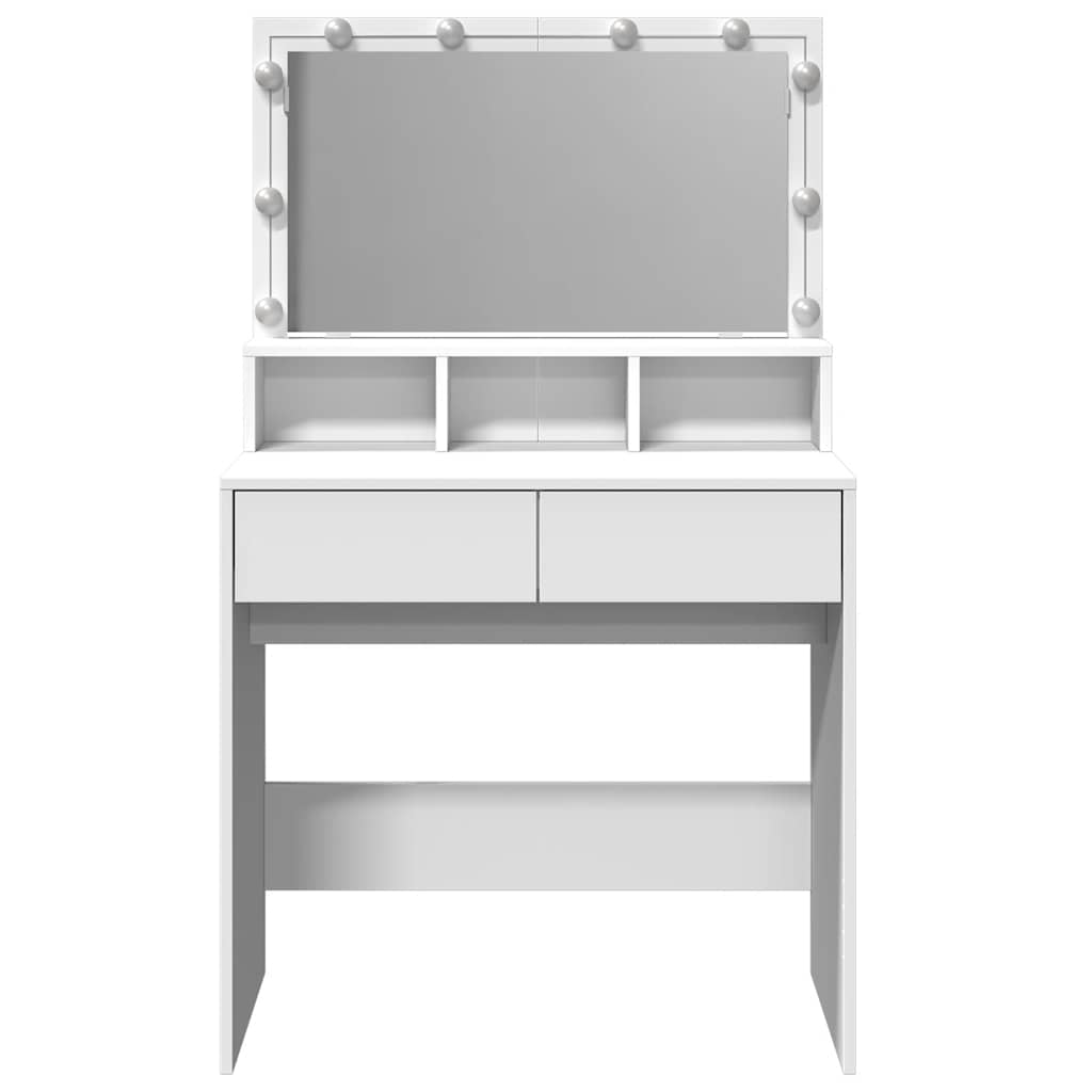 Makeup Table with LED Lighting White 80 X 41 X 134.5 Cm