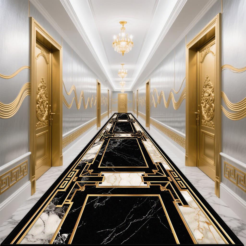 Luxuriöser Europäischer Stil Lobby Halle Flur Teppich Rutschfest Treppenhaus Lange Teppiche Läufer Anpassbarer Teppich Heim Durchgang Fußmatte