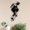 1pc Metal Skateboarder Wall Art Weatherproof Decor for Bedroom Garage Teen Gift