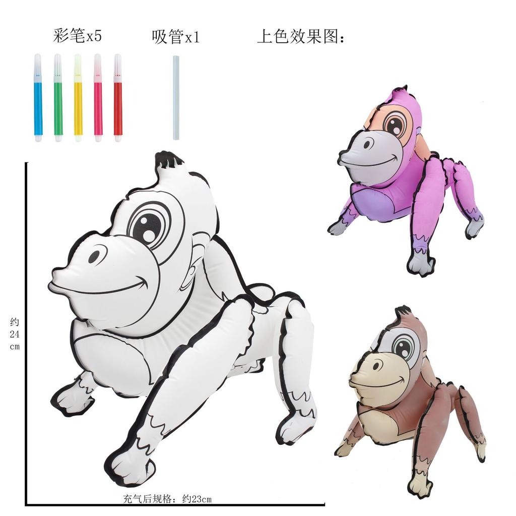 Children'S Handmade Painting Diy Creative Hand-Painted Parent-Child Activity Blank Coloring Graffiti Dinosaur Inflatable Toy