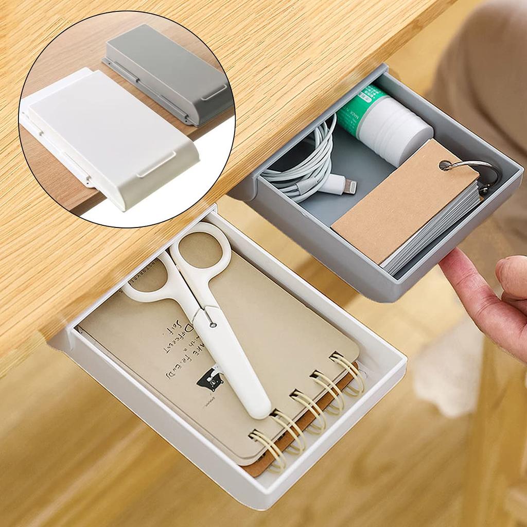 Hidden Organizer Self-Adhesive Plastic Storage Holder for Home Office School Sundries Cosmetics Stationery Kitchenware Organizer