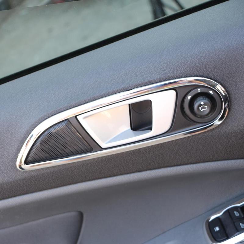 Premium ABS Carbon Fiber Look Inner Door Handle Bowl Cover Protector For Ford Fiesta MK7 2009-2014 For Ford Ecosport 2013-