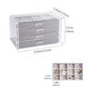 Lolalet Jewelry Transparent Jewelry Jewelry Accessory Small Item Gift Gray Box, 4-Tier, Acrylic, Drawers, Storage, Women's/Girls' Box, Case,