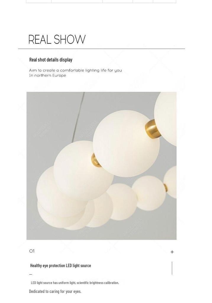 Italian Cream Minimalist LED Pendant Lamp for Living Room and Stairwell
