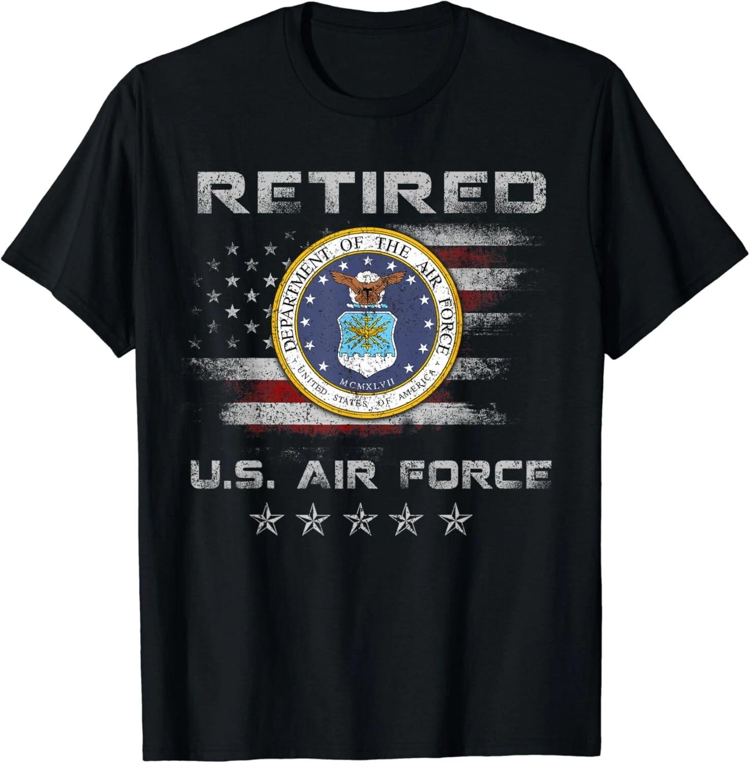 Vintage Retired US Air Force Veteran T-Shirt Patriotic Gift Unisex T-Shirt XL