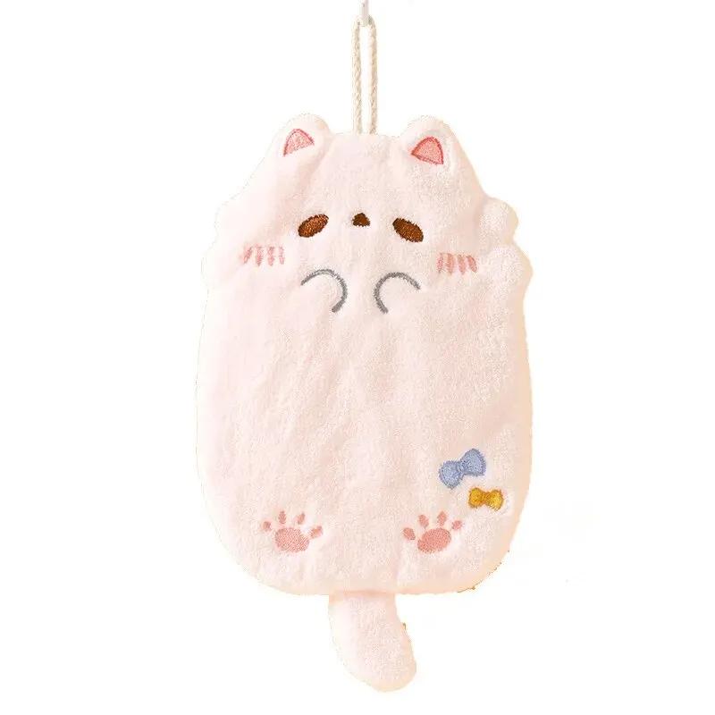 

Cute Cartoon Tanuki Hanging Towel Coral Velvet Hair Does Not Lose Thick Cloth Kitchen Bathroom Absorbent Towels tea cup set