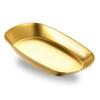 Stainless Steel Serving Plates 10 Inches Dinner Dishes Metal Camping Plate for BBQ Snack Golden