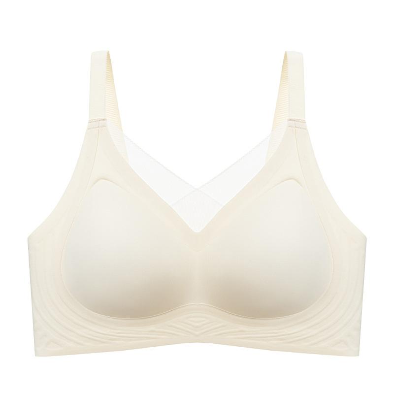 Non-marking Soft Support Lifting Large Breasts Show Small Gathered Thin Section of Large Size Underwear Fixed Cup Uptake Vice Adjustable Bra