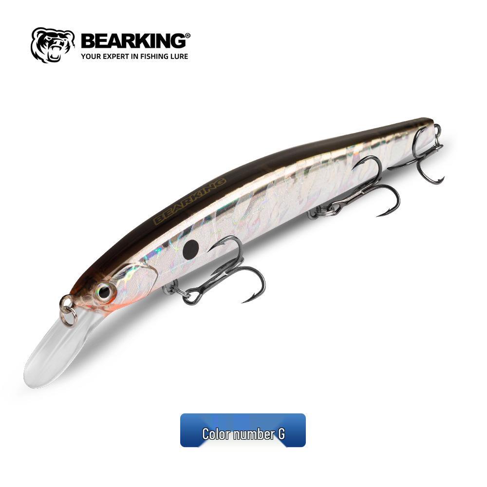 Bear King A33 Floating Minnow Lure 130mm 14.5g with Sonic Fish Attracting Long Lip Plate