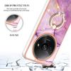 For Xiaomi Redmi A3/Poco C61 4G Case with Ring Kickstand Marble Pattern Electroplating TPU Back Cover