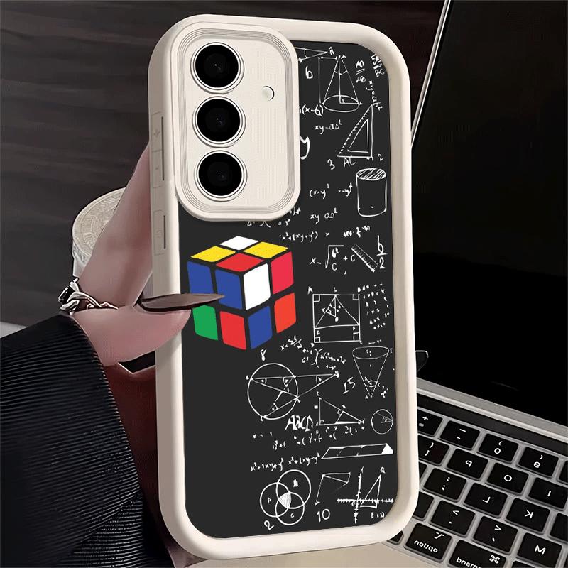 Phone Case for Samsung Galaxy A17 A16 A15 A14 A13 Rubik Cube Formula Spoofs Math A56 A36 A26 A55 A35 A25 A54 A34 A24 A53 A33 A23