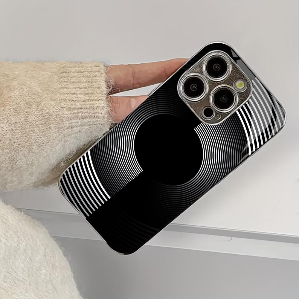 Spiral black hole fashion phone cases carcasa Smartphone Glass Phone Case for iPhone 17 16 15 14 13 12 11pm Pro Plus fundas