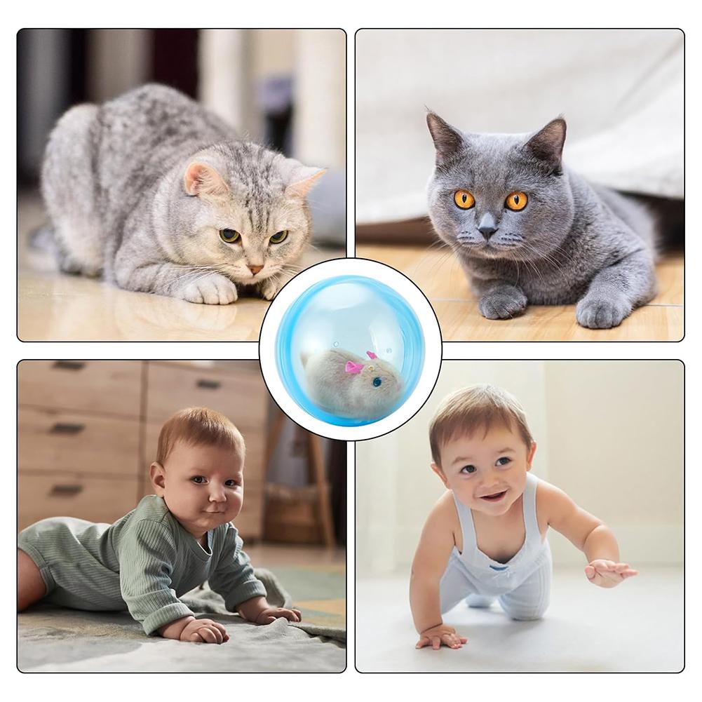Peluche Interattivi Criceto Rotolante-Palla Attiva Coniglio Elettrico-Criceto Palla Rotolante Trasparente Giocattolo Esercizio Piccoli Animali