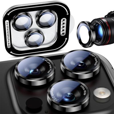 Černé Tvrzené Sklo Kovový Kryt Objektivu Fotoaparátu Pro iPhone 17 Pro Max Air 16E 16 E 15 Plus 14 13 Mini 12 11 17Pro 16Pro Ochranné Příslušenství