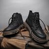 New Fashion Autumn And Winter Men's High Top Martin Boots Students Male Boys Trending Soft Sole Work Shoes Labor Protection Martin Sneakers