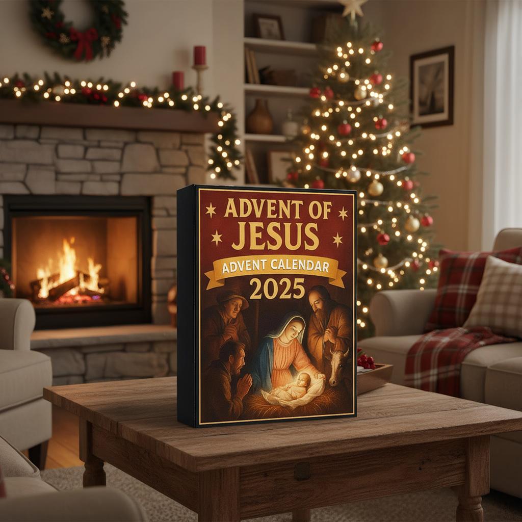 Julnedräkningskalender med Jesus med 24 2D Akrylpynt Kristet Adventskalender Gåvor för Barn Pojkar Flickor Småbarn