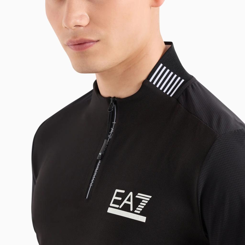 EMPORIO ARMANI EA7 SS24 Polo Shirt Men's Black 3DPT51-PJMLZ-1200