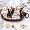 Portable Vintage Printed Coin Purse Cat Canvas Women Wallet Pouch Storage Bag Zipper Change Money Organizers Gift