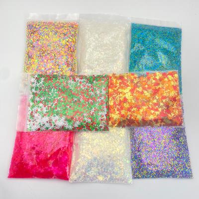1pc 50g Bag Packaged Chunky  Glitter Mixed Chunky Glitter Sequins Pearl Fluorescent  Glitter Neon Color Glitter Powder for Arts Craft Epoxy Resin